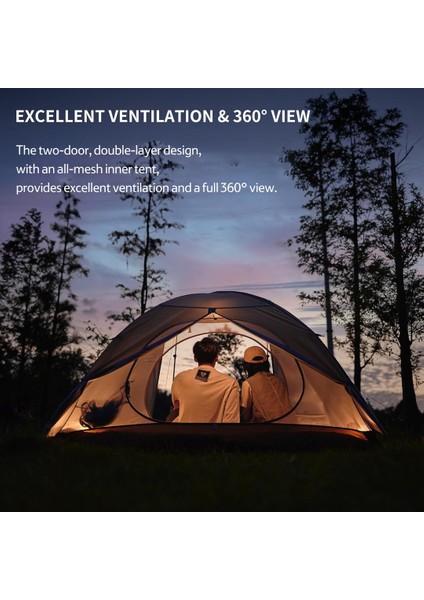 Cloud Creek UPF50+3 Kişilik Kamp Çadırı