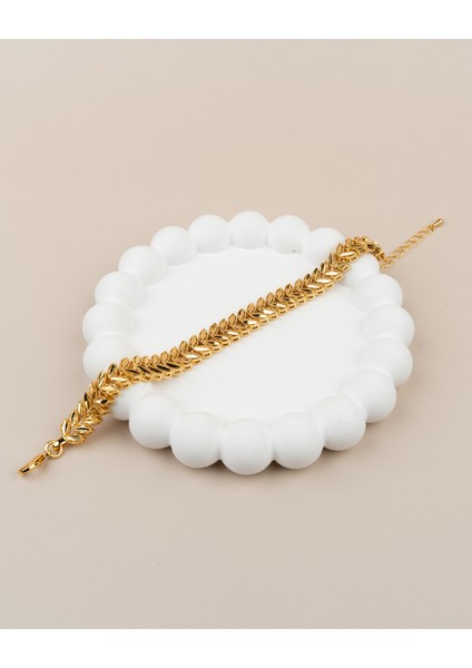 22 Ayar Altın Kaplama Kuyumcu Model Başak Kadın Bileklik