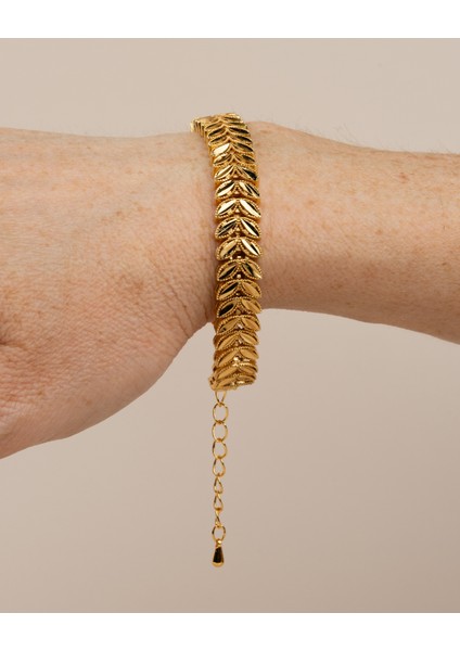 22 Ayar Altın Kaplama Kuyumcu Model Başak Kadın Bileklik fiyatları