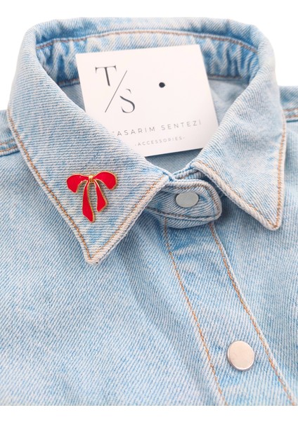 Rozet Metal Broş Fiyonk Fular Kurdela Kırmızı Yaka Okul Çantası Kıyafet Şapka Aksesuar