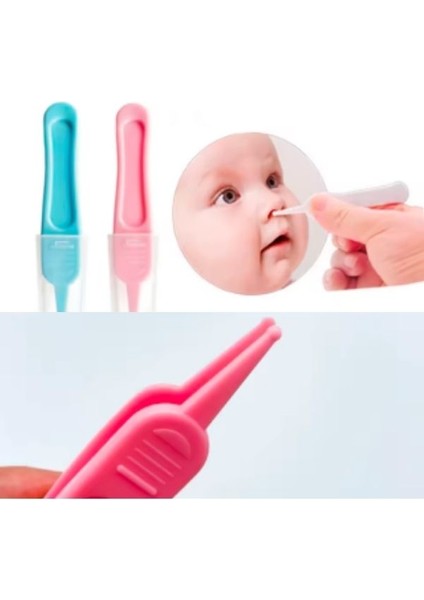 Bebek Burun Temizleme Cımbız Bebek Kulak Içi Burun Göbek Temizleme Aparatı Pembe Renk