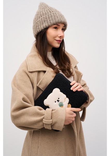 Teddy Bear Tablet Kılıfı 10” & 11” Inç Uyumlu Siyah fiyatları