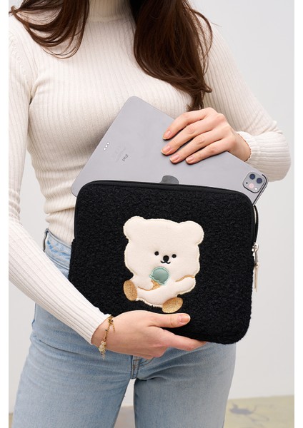 Teddy Bear Tablet Kılıfı 10” & 11” Inç Uyumlu Siyah modelleri