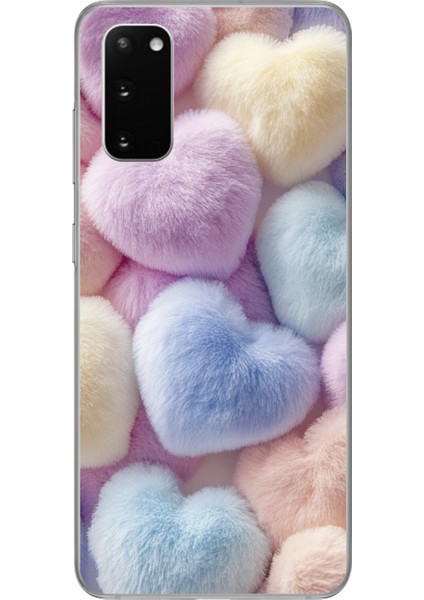 Samsung Galaxy S20+ Uyumlu Şeffaf Kılıf Peluş Tasarımlı