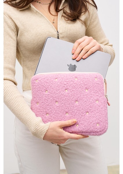 Puantiyeli Tablet Kılıfı 10” & 11” Inç Uyumlu Pembe