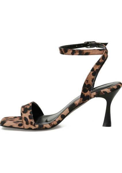 25S-006 5fx Leopar Kadın Topuklu Sandalet modelleri