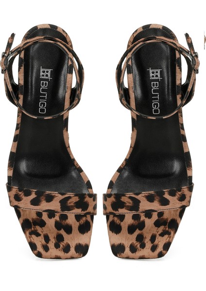 25S-006 5fx Leopar Kadın Topuklu Sandalet fırsatları