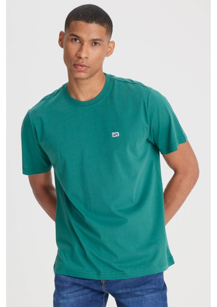 Bisiklet Yaka T-Shirt Yeşil Erkek Kısa Kol T-Shirt