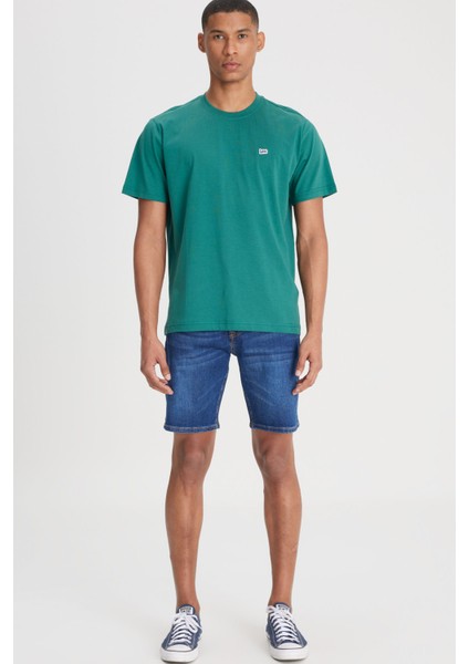 Bisiklet Yaka T-Shirt Yeşil Erkek Kısa Kol T-Shirt modelleri