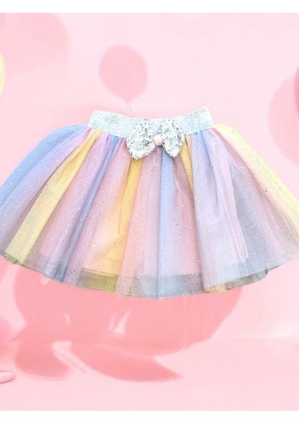 Kız Çocuk Gökkuşağı Renkli Tütü Etek fiyatları