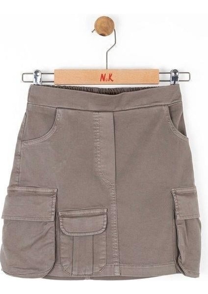 Kız Çocuk Pamuklu Bel Lastikli Kargo Cepli Antik Etek fiyatları