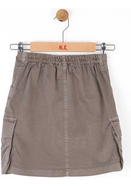 Kız Çocuk Pamuklu Bel Lastikli Kargo Cepli Antik Etek fırsatları