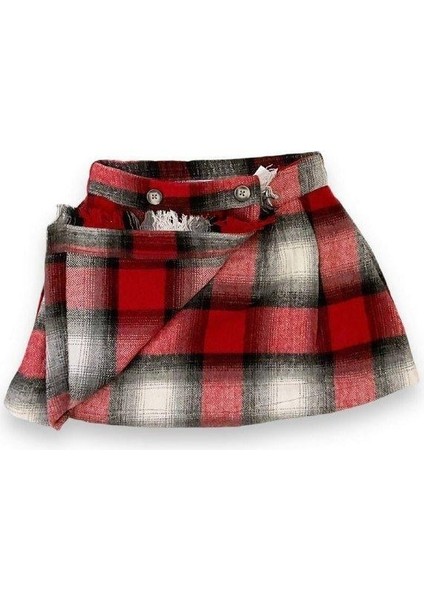 Kız Çocuk Kare Desenli Etek modelleri