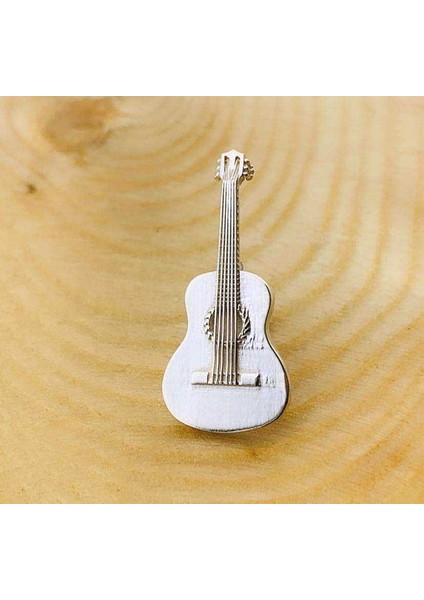 Gümüş Klasik Gitar Tek Küpe (1,3cm x 2,8cm) (BG-KP-162)
