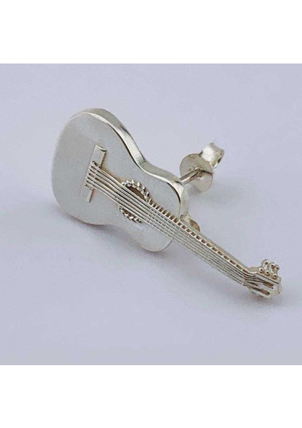 Gümüş Klasik Gitar Tek Küpe (1,3cm x 2,8cm) (BG-KP-162)