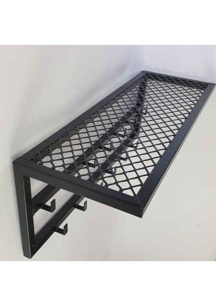 Dekoratif Demir Raflı Duvar Askısı - Metal Askılık - Elbise Askısı - Modern Design