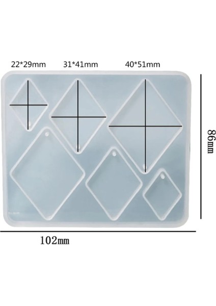 Epoksi Silikon Geometrik Model Küpe Kolye Anahtarlık Kalıbı
