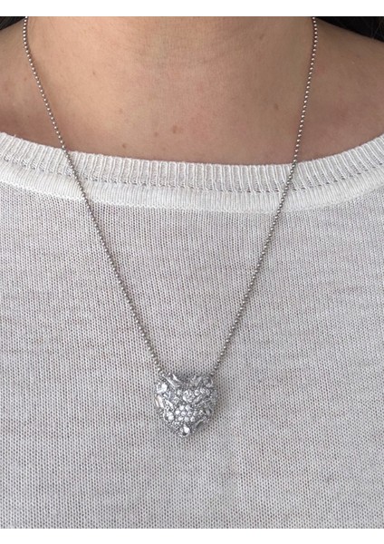 Zirkon Taşlı Kalp Kolye modelleri