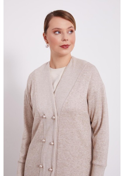 Bej Inci Düğmeli Kaşmir Hırka fırsatları