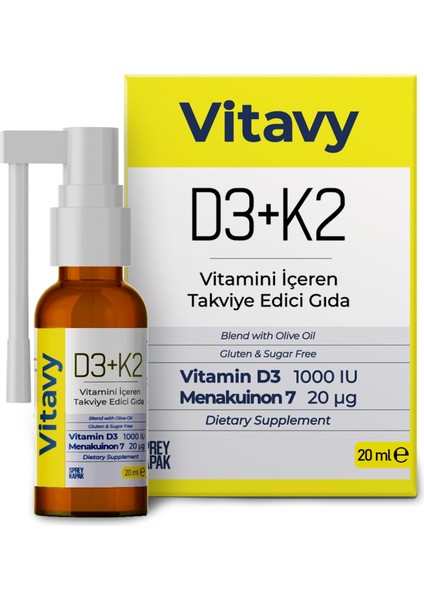D3K2 Vitamini Sprey 20 ml 2'li