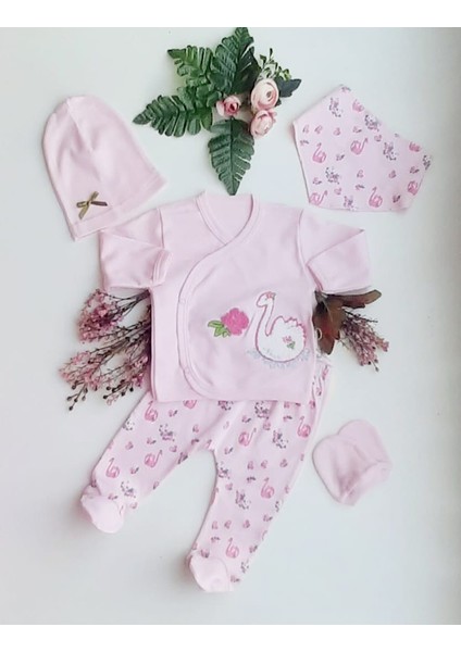 Yenidoğan Kız Bebek Hastane Çıkışı, Bebek Takım 5'li Set