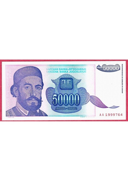 3 Adet Yugoslavya Yugoslavıa 50 000 Dınara 1993 Unc Çil