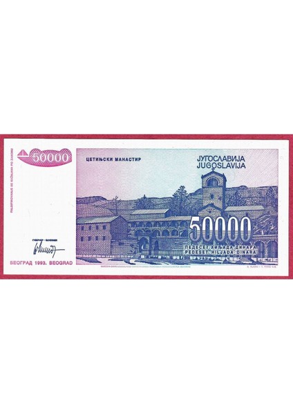 3 Adet Yugoslavya Yugoslavıa 50 000 Dınara 1993 Unc Çil fiyatları