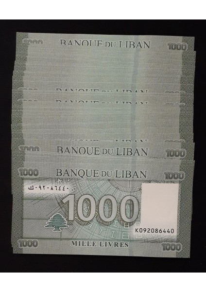 Lübnan 1.000 Livre Çil Kağıt Para (Seri Takipli 40 Adet)