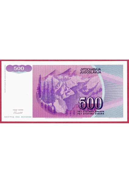 Yugoslavya Yugoslavıa 500 Dınara 1992 Unc Çil fiyatları