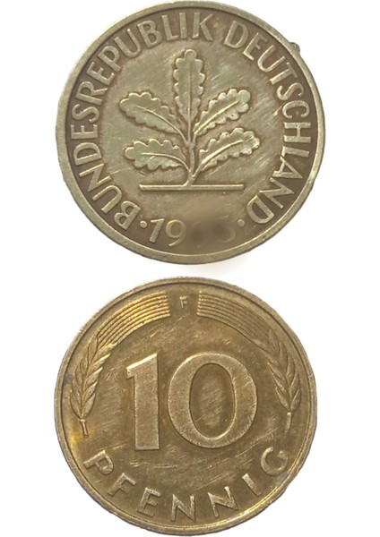 Almanya 10 Pfennig 1950 Eski Koleksiyon Yabancı Kağıt Para.