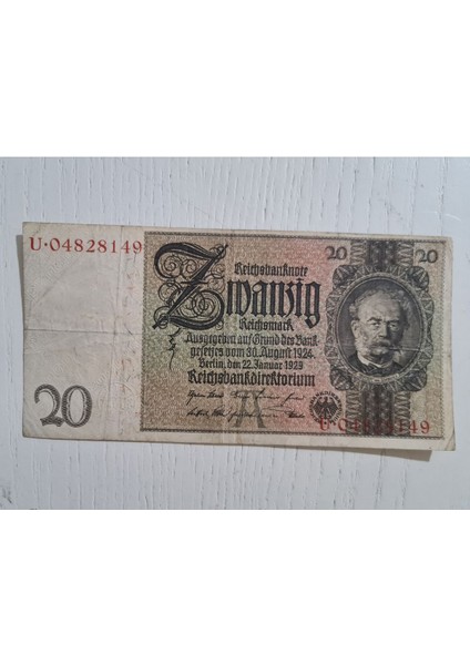 1924 Alman 20 Mark Banknot Haliyle