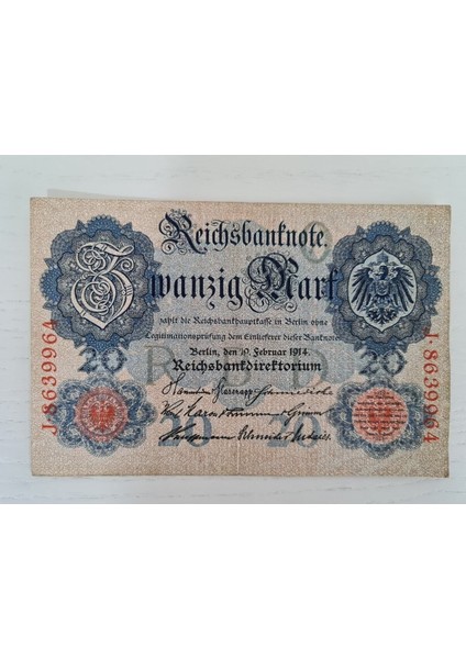 1914 Alman Mark , Alman 20 Mark , Eski Alman Parası