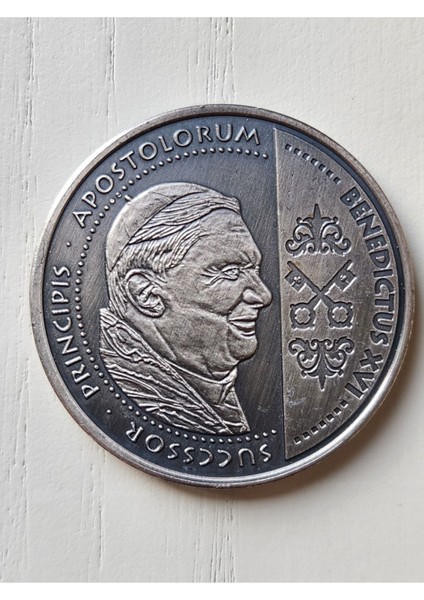 4cm Çap Nadir Papa Hristiyan Madalya. Nadir Madalyon 4cm Çap