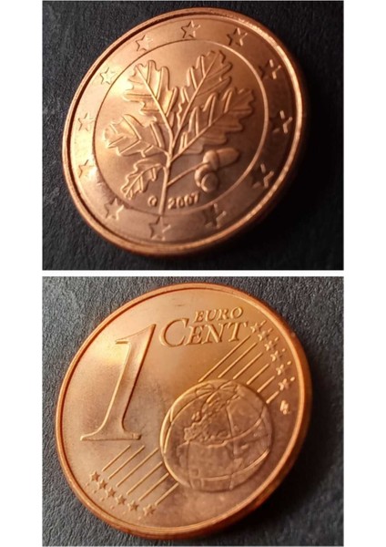 Almanya 1 Euro Cent G 2007 Çil Darphane Setinden Yabancı Madeni Para