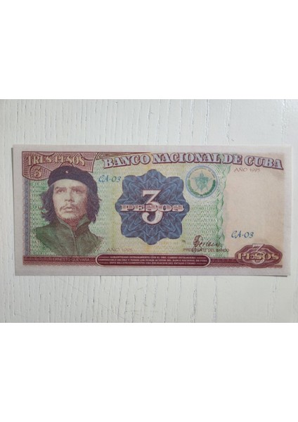 Küba Ödüllü Tasarım 3 Pesos. Tablo Gibi Görünümlü. Che