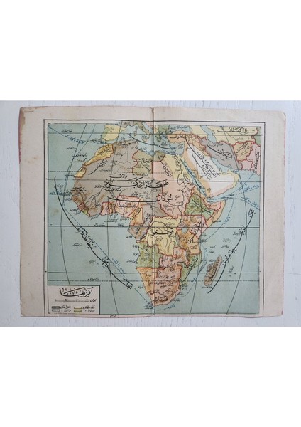 Osmanlıca Afrika Haritası 16X20CM Dönem.
