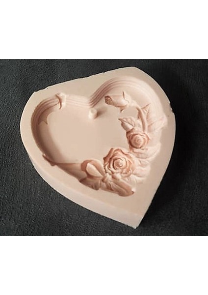 Delikli Kalp Gül Kabartma Çiçek Silikon Kalıp K-117 fiyatları