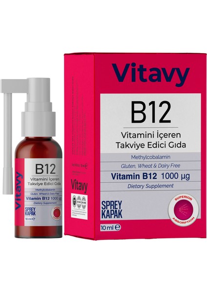 Methylcobalamin B12 Vitamini Sprey 1000MCG 10 ml 2'li Set