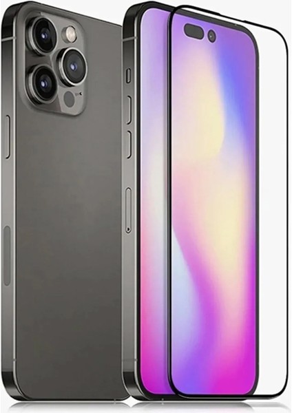 Apple iPhone 14 Pro Max Uyumlu 3D Anti-Statik Tam Kaplayan 9h Cam Ekran Koruyucu