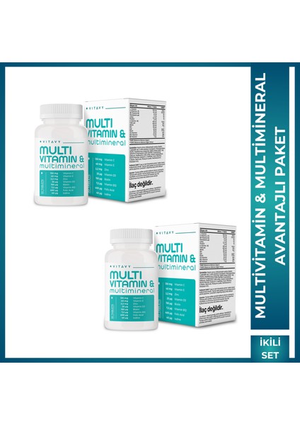 Multivitamin & Multimineral 1 x 30 Tablet 2'li Set