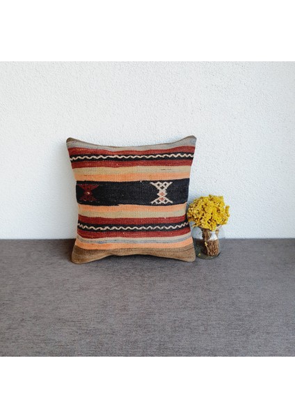 El Dokuma Kilim Kırlent Kılıfı 40X40 cm