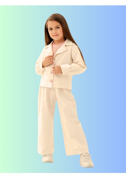 CEKETLİ 3'LÜ KETEN KIZ TAKIM