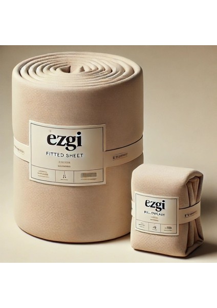 Tek Kişilik 120 x 200 Bej Ranforce Lastikli Çarşaf ve Yastık Kılıfı
