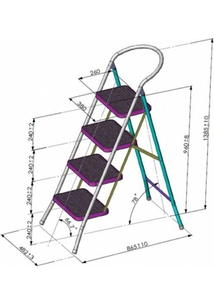 4 Basamaklı Geniş Merdiven fiyatları