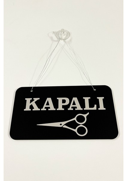 Açık/ Kapalı Kapı Tabelası - Berber, Kuaförler ve Terziler Için Gümüş Yazılı fiyatları