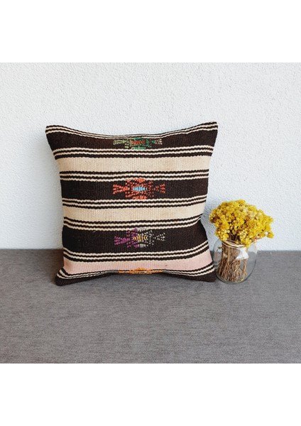 El Dokuma Kilim Kırlent Kılıfı 40X40 cm