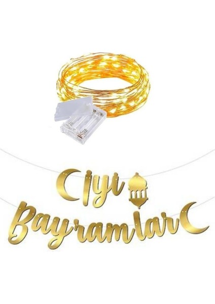 Iyi Bayramlar Işıklı Kaligrafik Banner Set