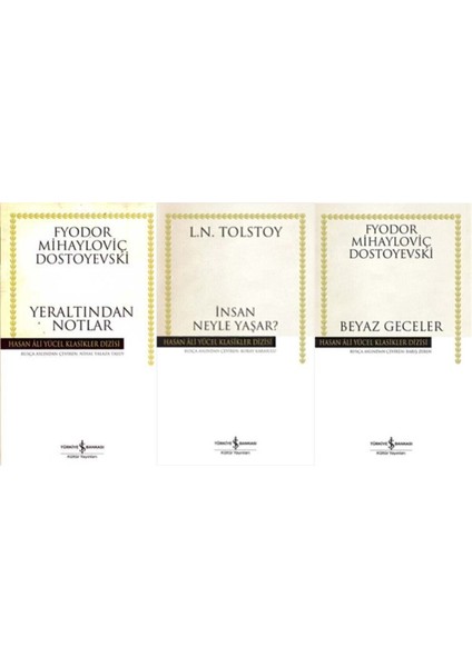 En Çok Okunan Dostoyevski-Tolstoy 3 Kitap Set Yeraltından Notlar-Insan Ne ile Yaşar?-Beyaz Geceler
