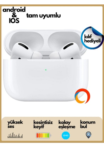 Beyaz 2. Nesil Pro Tüm Telefonlar ile Uyumlu Bluetooth 5.0 Kulakiçi Kulaklık