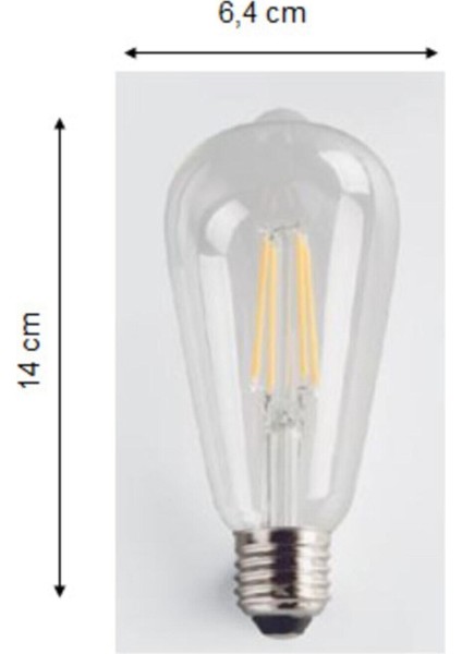 4353 Uzun Fılamentli Led Ampul 8w Günışığı